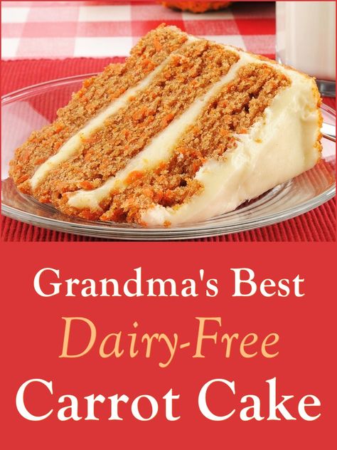 Lactose Free Baking Recipes, Best Dairy Free Cake Recipe, Non Dairy Baking Recipes, Carrot Cake Dairy Free, Lactose Free Baking, Gluten Free Carrot Cake Recipe Easy, Diary Free Cake Recipe, Easy Dairy Free Cake, Dairy Free Carrot Cake Recipe