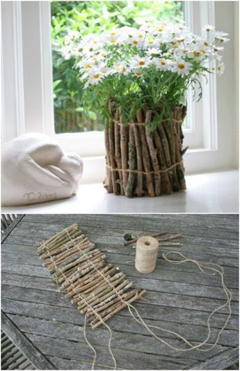 Plantadores de Twig Upcycled Twig Crafts, Branches Diy, Tanaman Pot, Spring Decoration, Deco Nature, Dekor Diy, Garden Aesthetic, Diy Bricolage, Contemporary Homes