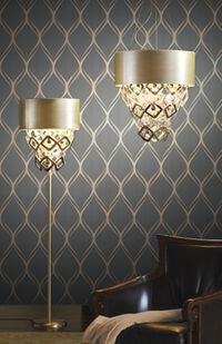 Classical Scroll - A useable mid-scale, simple scroll pattern with an Art Nouveau twist. Blue Wallpaper Bedroom, Best Living Room Wallpaper, Room Wallpaper Designs, Luxe Living Room, Wall Texture Design, Feature Wallpaper, Interior Wallpaper, Trendy Living Rooms, Wallpaper Accent Wall