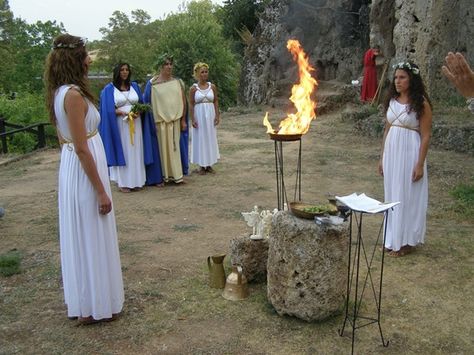 a modern wedding performed in the Ancient Greek custom Ancient Greek Wedding, Greek Lifestyle, Hellenic Polytheism, Cyprus Wedding, Gay Outfit, Pagan Altar, A Discovery Of Witches, Film Design, Greek Wedding