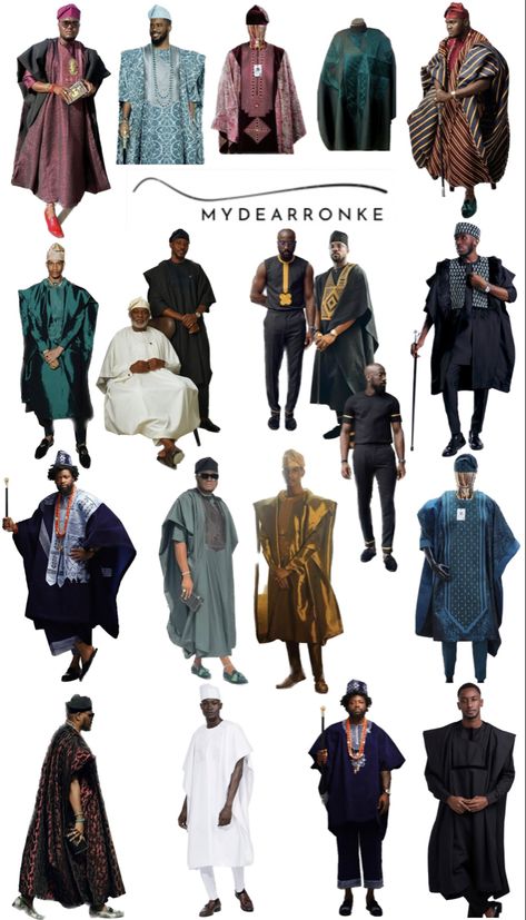 Yoruba Clothing Men, Yoruba Attire For Men, Traditional Nigerian Clothing Men, African Royalty Fashion Men, Nigerian Streetwear, Yoruba Clothing, African Reference, Culture Textiles, Agbada Styles Men