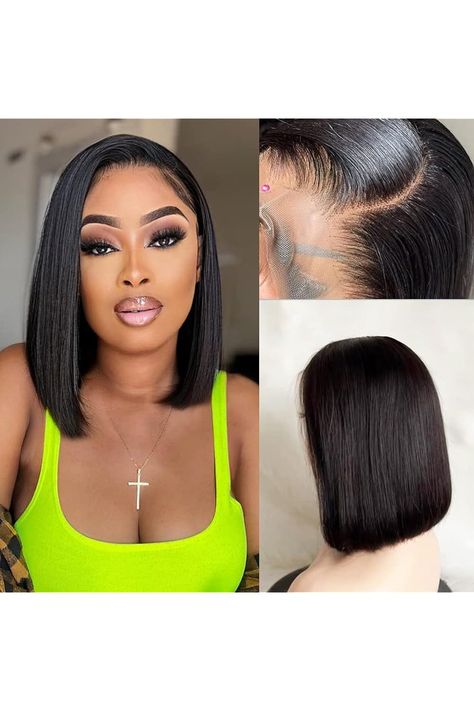 Human Hair 12&#39;&#39; Bob Wig 13x4 Bob Lace Frontal Wig Straight Bob Wig Human Hair for Black Women Straight Wigs 180% Density Short Human Hair Wig with Baby Hair Natural Color Straight Bob 12 Inch 10 Inch Bob Wig For Black Women Styles, 12 Inch Bob Wig Middle Part, Straight Bob Lace Front Wigs, 10inches Bob Wig, Bone Straight Bob Wig, Lace Frontal Wig Straight, Hair Natural Color, Straight Bob Wig, Frontal Hair