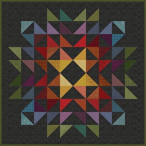 Starburst by Bonnie Sullivan - 019962829260 Starburst Quilt Pattern, Starburst Quilt, Charm Pack Quilt Patterns, Charm Pack Quilt, Flannel Quilts, Half Square Triangle Quilts, Amish Quilts, Star Quilt Patterns, Triangle Quilt