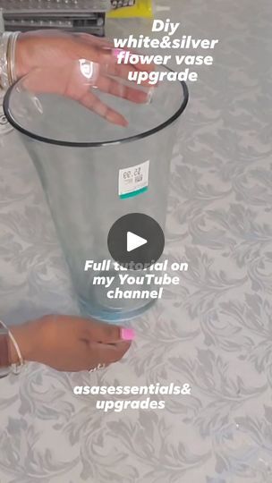 6.7K views · 209 reactions | Get crafty and upgrade your flower vase with DIY white and silver diamond rhinestones stickers. Check out the full tutorial on my YouTube channel and don't forget to subscribe for more fun project ideas. Link in my bio. #asasessentials  #craftyhacks #howtocreate #diyt #viralvideo #foryou #diytutorial#foryoupagе | asasessentials&upgrades | Scott Dugdale · Workday Bling Vases Diy, Tall Clear Vase Filler Ideas, Clear Vase Filler Ideas, Tall Clear Vase, Vase Filler Ideas, Rhinestone Sticker, Clear Vase, Geometric Vases, Vase Fillers