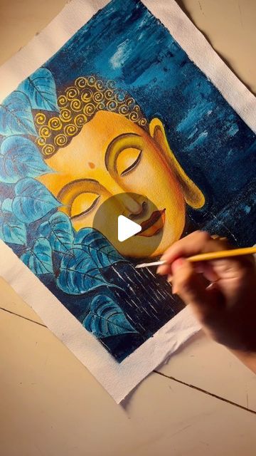 Drawings For Art Exhibition, Canvas Mural Painting, Drawing For Exhibition, Canvas Buddha Paintings, Buddha Acrylic Painting Easy, Buddha Painting Easy, Buddha Painting Canvas Modern, Canvas Drawing Ideas Creative, Painting For Exhibition