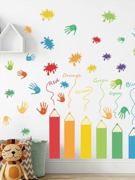 #wallstickers #wallsticker #wallstickermurah #wallpaper #homedecor #walldecor #wallstickeranak #walldecals #wallstickerlucu #wallart #nurserywallstickers #nurserywalldecor #nurserywallart #playroomdecor #nurseryideas #explorepage #nurserydesign #playroomideas #nurseryrooms #nurseryprints Wall Painting For Kids Room, Easy Wall Painting Ideas, Classroom Walls Paint, Easy Wall Painting, School Wall Art Ideas, Kids Classroom Decor, Infant Daycare, Wall Art Drawing, Nursery Wall Painting