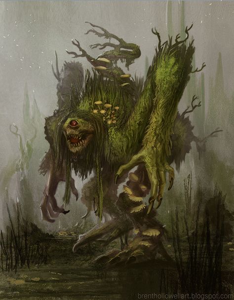 Swamp Beast, Swamp Creature, Creepy Creatures, Plant Monster, Cool Monsters, 다크 판타지, Monster Concept Art, Dungeons And Dragons Characters, Manama