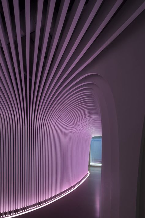 V+ Lounge by the West Lake | LYCS Architecture | Archinect การออกแบบ Ui Ux, Purple Interior, Architecture Images, Parametric Design, Art Department, Architecture Studio, Zaha Hadid, West Lake, Purple Aesthetic