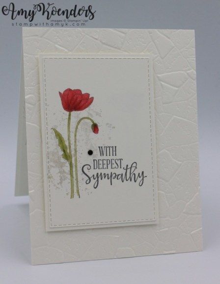 Stampin’ Up! Painted Poppies CAS Sympathy Card – Stamp With Amy K Stamping Up Sympathy Cards 2022, Sympathy Cards Stampin Up Ideas 2022, Clean And Simple Stampin Up Cards, Homemade Sympathy Cards Simple, Handmade Sympathy Card Ideas Simple, Su Sympathy Cards 2022, Su Sympathy Card Ideas, Homemade Sympathy Card Ideas, Stampin Up Cards Sympathy