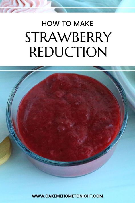 Strawberry reduction is the star component of my strawberry buttercream frosting. Strawberries are cooked down to create a concentrated strawberry sauce packed with real strawberry flavor! Strawberry Reduction Sauce, Strawberry Reduction, Cake Me Home Tonight, Buttercream Recipes, Strawberry Buttercream Frosting, Cake Filling Recipes, Strawberry Compote, Strawberry Frosting, Strawberry Buttercream