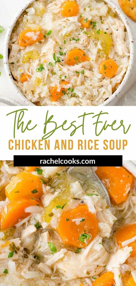 Chicken Rice Soup Chicken Noodle And Rice Soup, The Best Chicken And Rice Soup, Asian Rice Soup, Rice And Cream Of Chicken Soup Recipes, Chicken And Rice Soup Healthy, Best Chicken Rice Soup, Chicken Soup With Beans Recipes, Chicken Soup Low Calorie, Rice And Soup Recipes