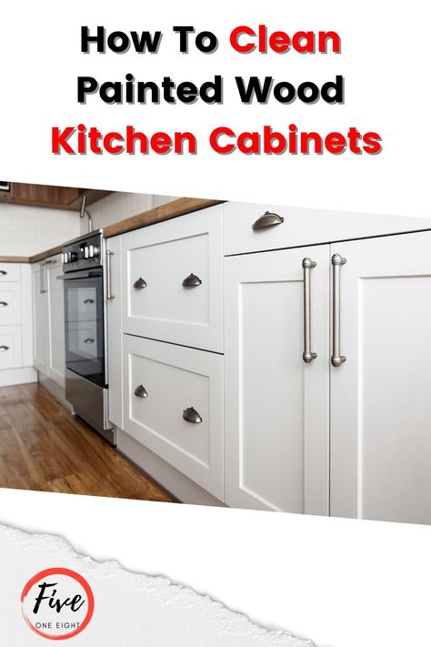 Clean Painted Kitchen Cabinets, Painted Wood Kitchen Cabinets, Diy Wooden Kitchen, Painted Wood Kitchen, Wooden Kitchen Island, Painted Kitchen Cabinets, Wooden Kitchen Cabinets, Paint Cabinets White, White Cupboards