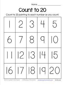 This Count to 20 chart is a great tool to use in math centers. Copy one for each of your kids to have at their desks to practice counting to 20. 1 20 Number Chart, Counting To 20 Activities, Numbers 1 20 Worksheets Free Printable, Numbers To 20, Number 1-20, Counting To 20 Worksheets Free Printable, Counting To 30 Worksheets Free Printable, Number Chart 1-20, Number Charts 1-20