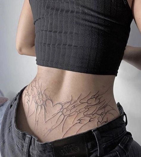 Thigh Band Tattoo Women, Tato Grunge, Thigh Band Tattoo, Tramp Stamp Tattoos, Bauch Tattoos, Grunge Tattoo, Birthday Tattoo, Sharpie Tattoos, Muster Tattoos