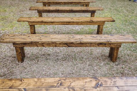 Diy Wedding Benches, Wedding Bench Seating, Wedding Benches, Outdoor Wedding Seating, Primitive Wedding, Wedding Bench, Diy Bench Seat, Summerville Sc, Farmhouse Bench Diy