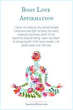 Here is an affirmation to help you nurture self love and love for your body. Quotes Exercise, Love Affirmation, Body Positive Quotes, Positive Mantras, Health Affirmations, Healing Affirmations, Motivation Positive, Exercise Motivation, Diet Exercise