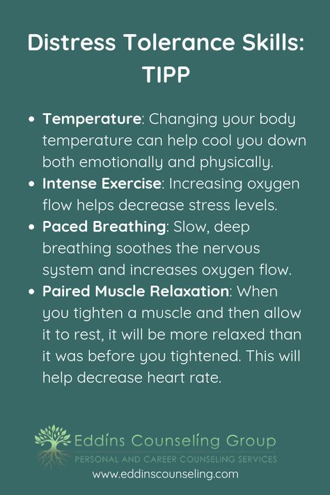 DBT skills such as distress tolerance can help you cope during an emotional crisis. Use these distress tolerance skills to help calm your emotions when you feel they are at a breaking point.    Or consider joining a DBT Skills Group. You will learn skills to better manage your mood, relationship issues and more. We offer an adult and teen group. Learn more on our website. Dbt Activities, Distress Tolerance Skills, Dbt Therapy, Distress Tolerance, Learn Skills, Dbt Skills, Adolescent Health, Dialectical Behavior Therapy, Grounding Techniques