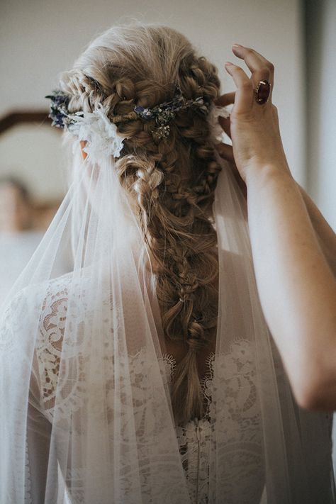 Bridal Braids, Boho Flower Crown, Medieval Wedding, Wedding Hairstyles With Veil, Wedding Dresses With Flowers, Wedding Hair Inspiration, Wedding Hair Down, Boho Braids, Magical Wedding