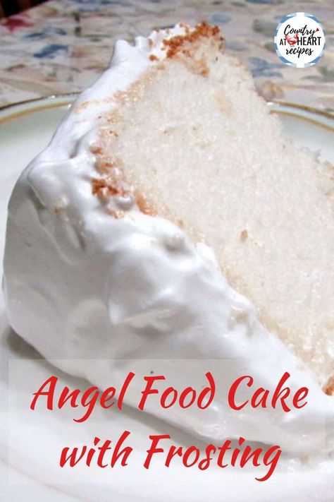 Here's a recipe our daughters made for the County Fair and also for birthdays. When you want a really delicious Angel Food Cake with Frosting, try this. The cake is light and airy with a hint of vanilla and citrus, and the 7-Minute Frosting is so marshmallowy good! #angelfoodcake #7minutefrosting #cakes #desserts #tubecakepan #homemadecakes #eggwhites #birthdaycake #countryatheartrecipes https://countryatheartrecipes.com/2021/03/angel-food-cake-with-frosting/ Angel Food Cake Glaze Recipes, Icing For Angel Food Cake, Frosting For Angel Food Cake, Angel Food Cake Icing, Angel Food Cake Frosting, Angel Food Cake Recipes, Cake With Frosting, Tube Cake, Angel Food Cupcakes