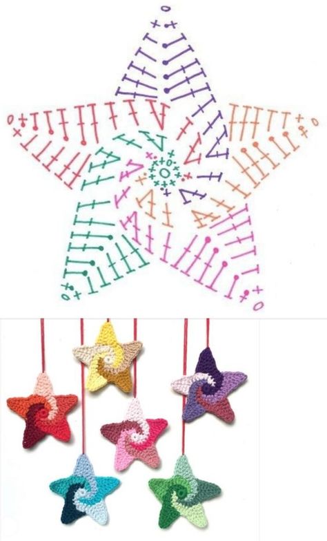 Thinking of making a star crochet motif, why not try one of the patterns below! Swirl star crochet pattern diagram. Star crochet motif. Star crochet motif diagram. Shooting star crochet motif diagram pattern. Another shooting star motif. Source: Pinterest More Patterns Like This! Virkning Diagram, Crochet Star, Pola Amigurumi, Crochet Motif Patterns, Crochet Stars, Crochet Cushions, Christmas Crochet Patterns, Crochet Square Patterns, Crochet Flower Patterns