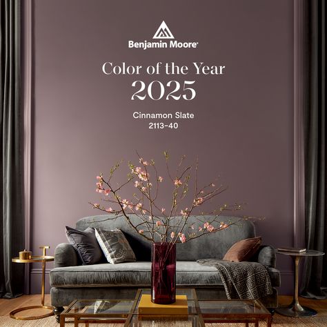 Introducing Benjamin Moore’s Color of the Year 2025, Cinnamon Slate 2113-40, an enduring yet modern mix of heathered plum and velvety brown. Visit us to embrace the beauty of quiet color with this delicate hue, and the rest of the calm, confident Color Trends 2025 palette. #coloroftheyear2025 #colortrends2025 #benjaminmoore #shoplocalnj Cinnamon Slate, Trends 2025, Exterior Wood Stain, Exterior Stain, Wood Stain Colors, Paint Colors Benjamin Moore, Benjamin Moore Colors, Benjamin Moore Paint, Paint Colors For Home