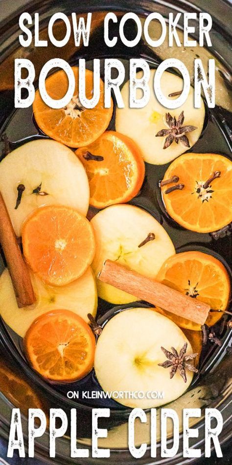 Alcoholic Apple Cider Recipe, Hot Cider Recipes, Christmas Wassail, Wispy Bob, Mulled Cider Recipe, Fall Potpourri, Slow Cooker Apple Cider, Crockpot Christmas, Bourbon Apple Cider