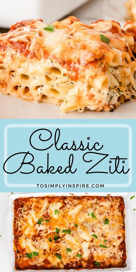 Party Size Baked Ziti, Baked Ziti Authentic, Baked Ziti Meal Prep, Cheese Ziti Bake, Million Dollar Ziti Bake, Greek Baked Ziti, Five Cheese Baked Ziti, Baked Ziti Bechamel, Bake Ziti Recipe Meatless