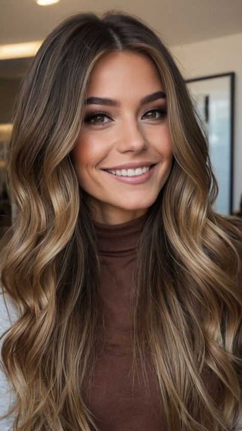 Golden Brown Hair Money Pieces, Early Fall Hair Color, Summer Hair 2024 Bronde, Brunette Hair For Fair Skin, Fall Caramel Balayage, Lived In Hair Color Brunette, Fall Brown Balayage, Winter Bronde Haircolor, Fall Hair Inspo For Brunettes