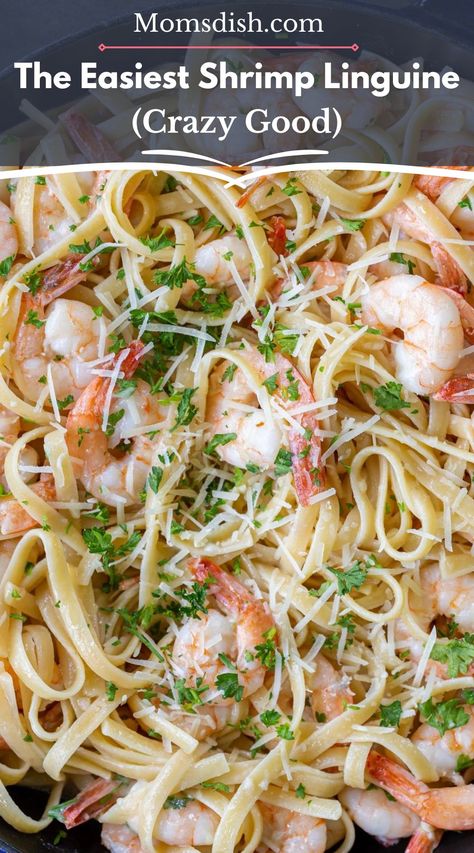 Linguine Recipes Easy, Shrimp Linguine Recipe, Shrimp Pasta Dishes, Seafood Pasta Dishes, Seafood Linguine, Shrimp Scampi Pasta, Pasta With Shrimp, Shrimp Linguine, Creamy Shrimp Pasta