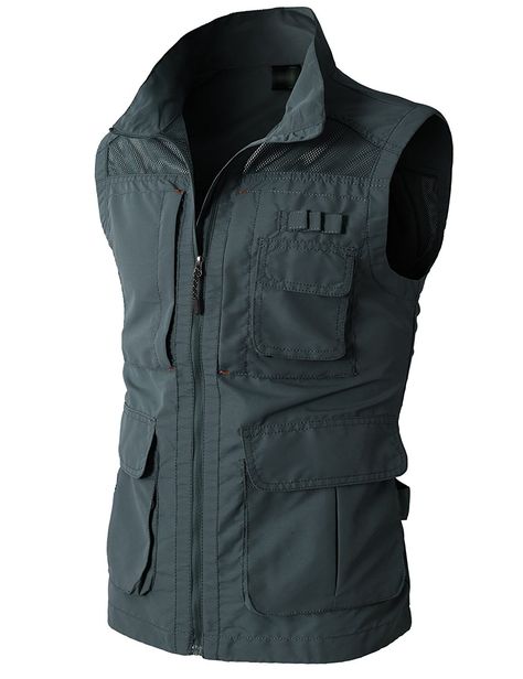 Amazon.com: H2H Mens Casual Work Utility Hunting Travels Sports Vest With Multiple Pockets: Clothing Tactical Wear, Padded Vest, Utility Vest, Sports Vest, Functional Fashion, Fishing Outfits, Vest Outfits, Casual Work, Mens Accessories Fashion