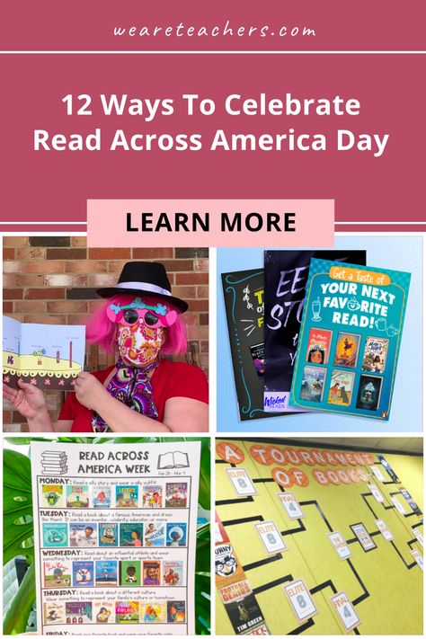 Here are twelve terrific activities to try with your students to celebrate NEA's Read Across America in the classroom. Preschool Read Across America Activities, Read Across America Ideas For School Activities, Read Across America Dress Up Days, Read Across America Ideas For School, Read Across America Week Activities, Read Across America Ideas, Read Across America Activities, Prek Reading, Literacy Week