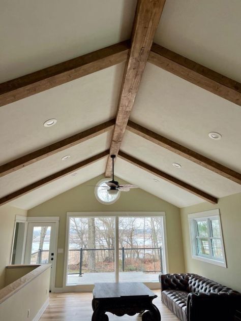 These beams offer the traditional charm of hand-hewn craftsmanship without the weight and difficulties of solid beams. Available in multiple stain options, our beams are tailored to complement your individual style and enhance your interiors. Box Beams, Faux Wood Beams, Faux Beams, Rustic Ceiling, Wood Beam Ceiling, Knotty Pine, Rustic Retreat, Exposed Beams, Modern Rustic Interiors