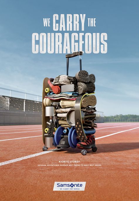 Samsonite: We carry the world - Courageous | Ads of the World™ Hotel Ads, Clever Advertising, Travel Ads, Ad Of The World, 광고 디자인, Creative Advertising Design, Creative Advertising Campaign, Publicidad Creativa, Guerilla Marketing