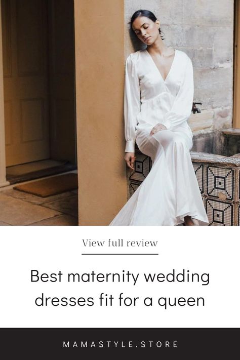 Image: MLM Label Wedding Dresses To Hide Pregnancy, Pregnancy Wedding Dress, Maternity Bridal Dress, Wedding Dresses Fit, Maternity Bridal Gowns, Maternity Wedding Dresses, Pregnant Bride, Maternity Wedding, Plunge Maxi Dress