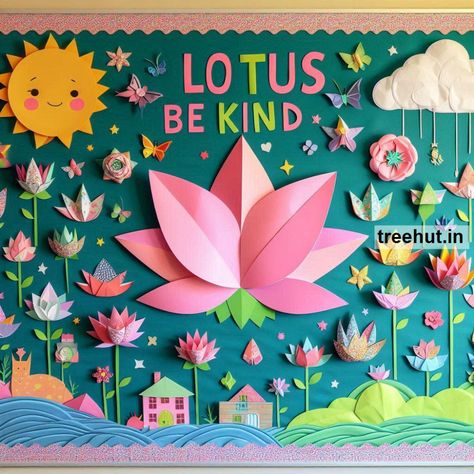 Lotus Bulletin Board Ideas, Summer School Bulletin Board Ideas Teachers Day Theme Ideas, Board Designs For School, Bulletin Board Ideas For Students, Amazing Bulletin Board Ideas, Recess Bulletin Board, Bulten Board Ideas For School, Bulletin Board Ideas Beginning Of Year, Beautiful Bulletin Boards, Summer School Decorations