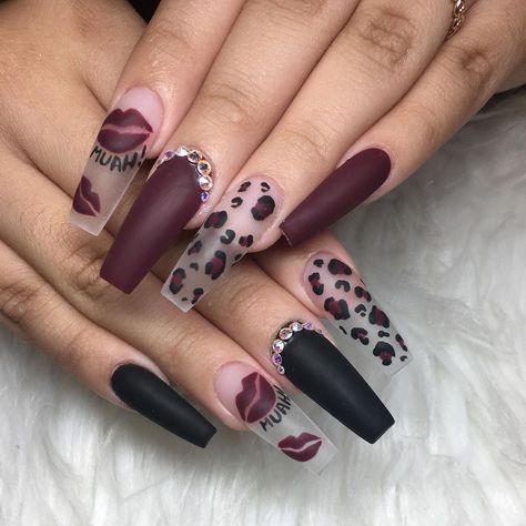 Maroon Nail Designs, Maroon Nails, Matte Black Nails, Nagellack Trends, Fall Manicure, New Nail Designs, Cute Nail Art Designs, Nail Designs Valentines, Thanksgiving Nails