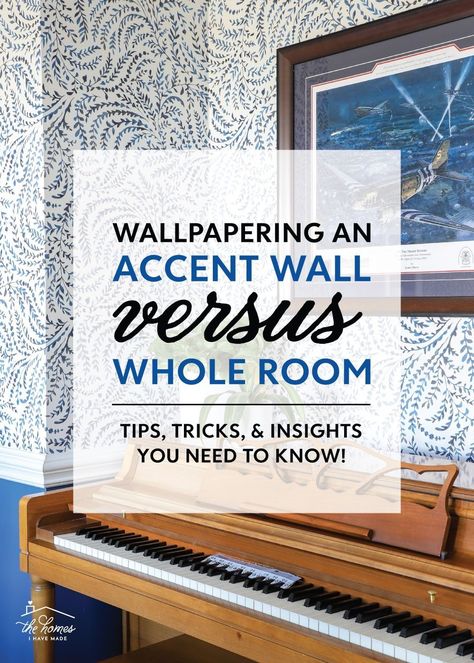 Ready to tackle some wallpaper in your home but not sure if you should do just an accent wall or the whole room? I've tried both and am breaking down all the tips, tricks, and insights YOU NEED TO KNOW before getting started! Wallpaper is a great way to update your home (even rentals!) but there are some things you really need to know frst! Wallpaper Living Room Accent Wall, Renter Friendly Decorating, Bedroom Wallpaper Accent Wall, Wallpaper Walls Bedroom, Room Accent Wall, Cheap Wallpaper, Office Wallpaper, Wallpaper Project, Wallpaper Interior