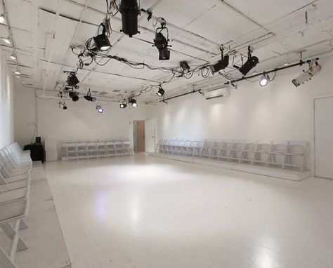 Dance Studio Design, Rental Space, Box Studio, Church Interior, Theatre Arts, Wayfinding Signage, Environmental Design, Low Ceiling, Dance Class