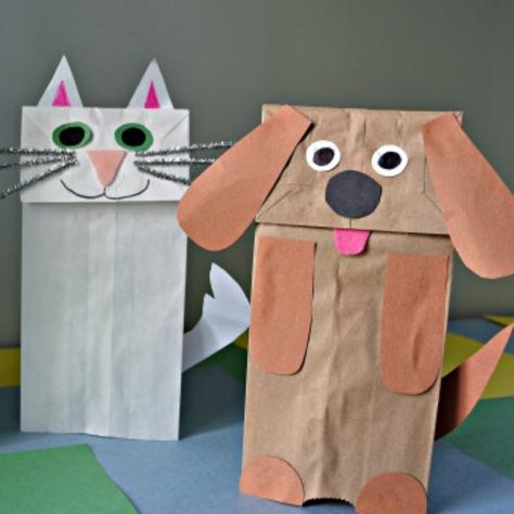 Therapy Crafts, Library Storytime, Pets Preschool Theme, Summer Job, Paper Bag Crafts, Paper Bag Puppets, Paper Puppets, Puppet Crafts, 강아지 그림