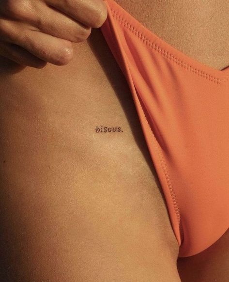 French Word Tattoos, Kiss Tattoos, French Tattoo, Petite Tattoos, Simple Tattoo, Discreet Tattoos, Dainty Tattoos, Girly Tattoos, Subtle Tattoos