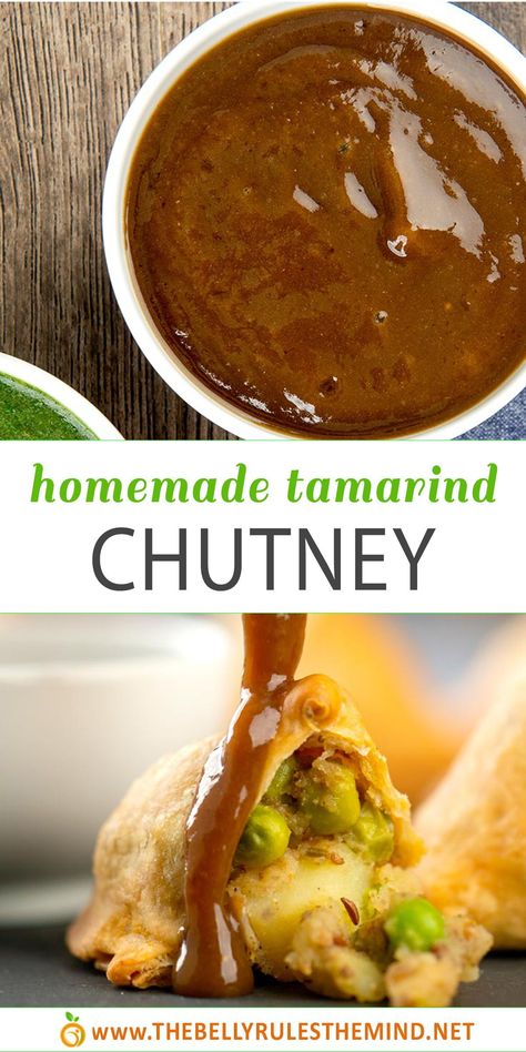 Tamarind Dipping Sauce, Tamarind Recipes, Indian Sauces, Samosa Chaat, Tamarind Sauce, Samosa Recipe, Dipping Sauces Recipes, Tamarind Chutney, Pani Puri