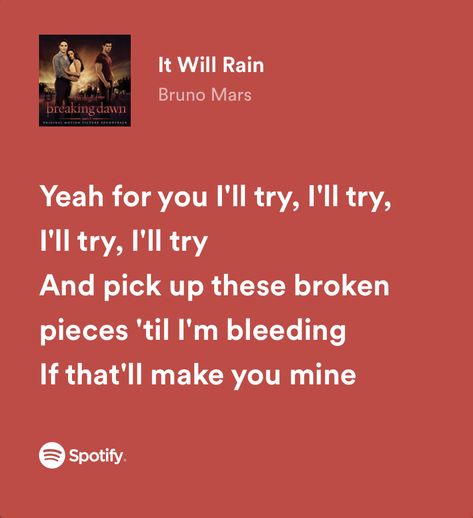 It Will Rain Bruno Mars, Bruno Mars Lyrics, It Will Rain, All Lyrics, Broken Pieces, Music Ideas, Song Lyric, All Songs, Just Lyrics