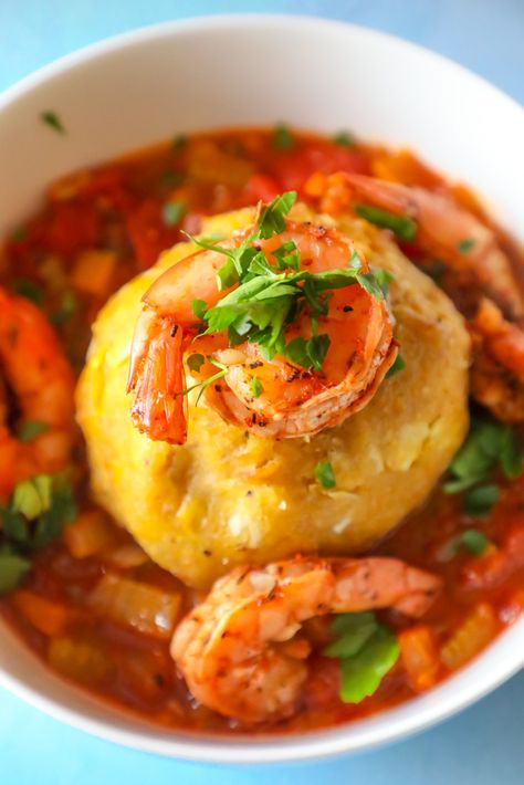 Mofongo Recipes, Creole Stew, Shrimp Mofongo, Mofongo Recipe, Creole Shrimp, Creole Sauce, Carribean Food, Viral Recipes, Shrimp Creole