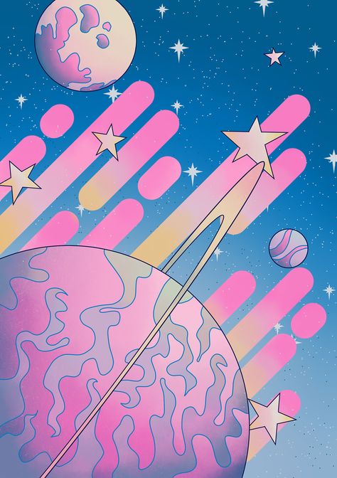 Neon Punk Art, Space Neon Aesthetic, Space Cute Aesthetic, Dazzler Aesthetic, Alien Art Painting, Cute Space Aesthetic, Neon Space Aesthetic, Pastel Space Aesthetic, Galaxy Graphic Design