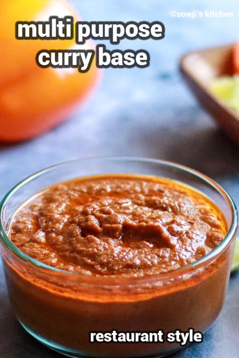 Curry Base Recipe, Curry Gravy Recipe, Indian Gravy Recipe, Curry Base, Konkani Recipes, Veg Curry, Homemade Curry, Indian Curries, Spice Mix Recipes