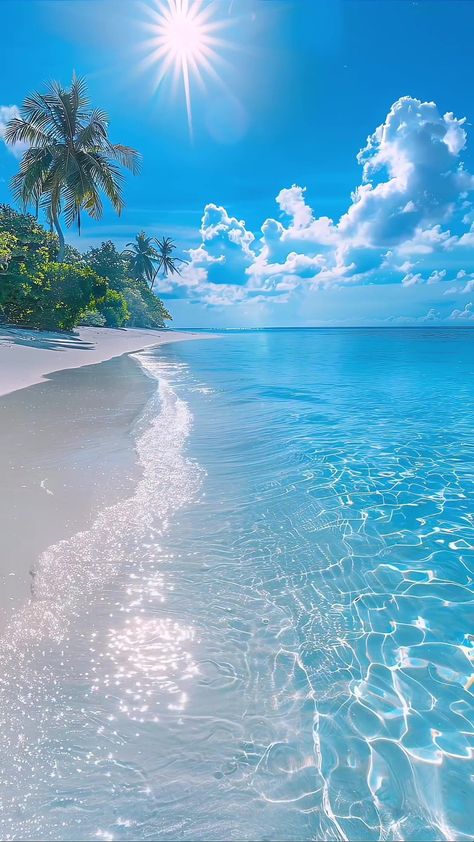 Beach Blue Aesthetic, Tropical Beach Aesthetic, Beautiful Beaches Paradise, Clear Ocean, Water Therapy, Wallpaper Estetika, Airplane Wallpaper, Coral Beach, Sea Illustration