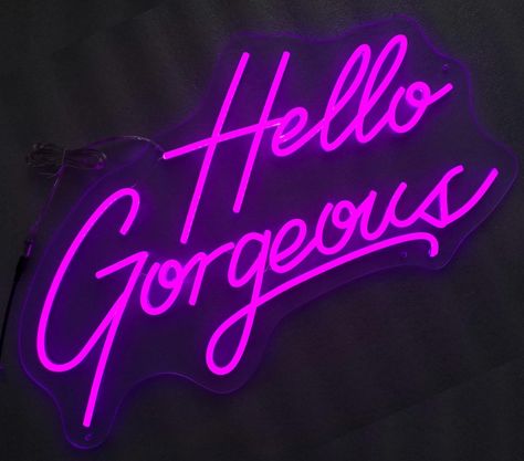 Neon Hello Gorgeous  Neon Hello Gorgeous - Purple 23.0"W x 0.5"D x 21.0"H - 2.65 lb Dreams Do Come True, Hrithik Roshan, Neon Art, Decorative Lighting, Hello Gorgeous, Kevin Durant, Love Signs, Neon Lights, Love Notes