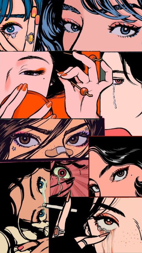 Eyes are never quiet 👀 #art #wallpaper #vibes #eyes #aesthetic Anime Eyes Wallpaper, Quiet Art, Eyes Aesthetic, Wallpaper Vibes, Japanese Pop Art, Eyes Wallpaper, Pop Art Comic, Pop Art Wallpaper, Edgy Wallpaper