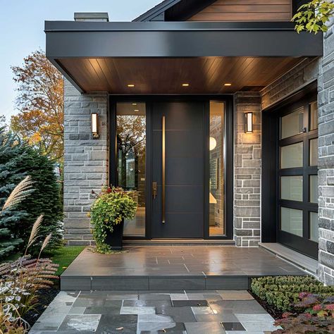 3+ Top Entrance Door Design Trends for a Stunning First Impression • 333+ Art Images Modern Door Entrance Design, Contemporary House Entrance Door, Front House Ideas Entrance, Modern Front Entrance Exterior Design, Modern House Porch, House Doors Front Entrance, Modern House Entrance, Contemporary Front Porch, House Entrance Ideas