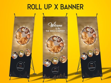 Stiker Label, Standing Banner Design, Roll Up Banner Design, X Banner, Roll Banner, Roll Up Design, Design Streetwear, Roll Up Banner, Food Banner